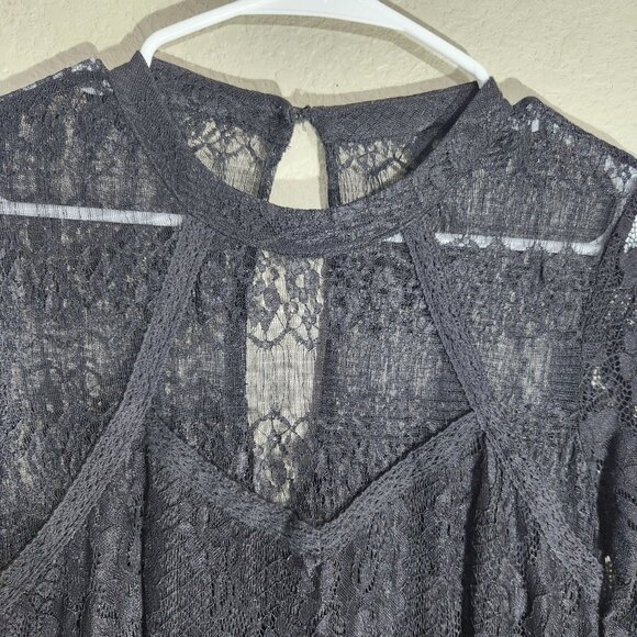 City Triangle Womens S Black Lace Dress Sheer Whimsigoth Fairycore - Picture 2 of 13